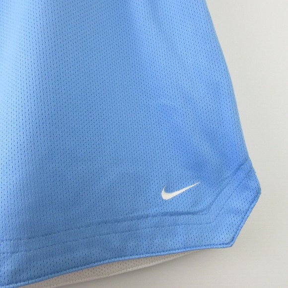 Nike Dri-Fit Shorts Sz Medium Blue White Reversible Mesh Swoosh Embroidered Logo - Picture 2 of 8